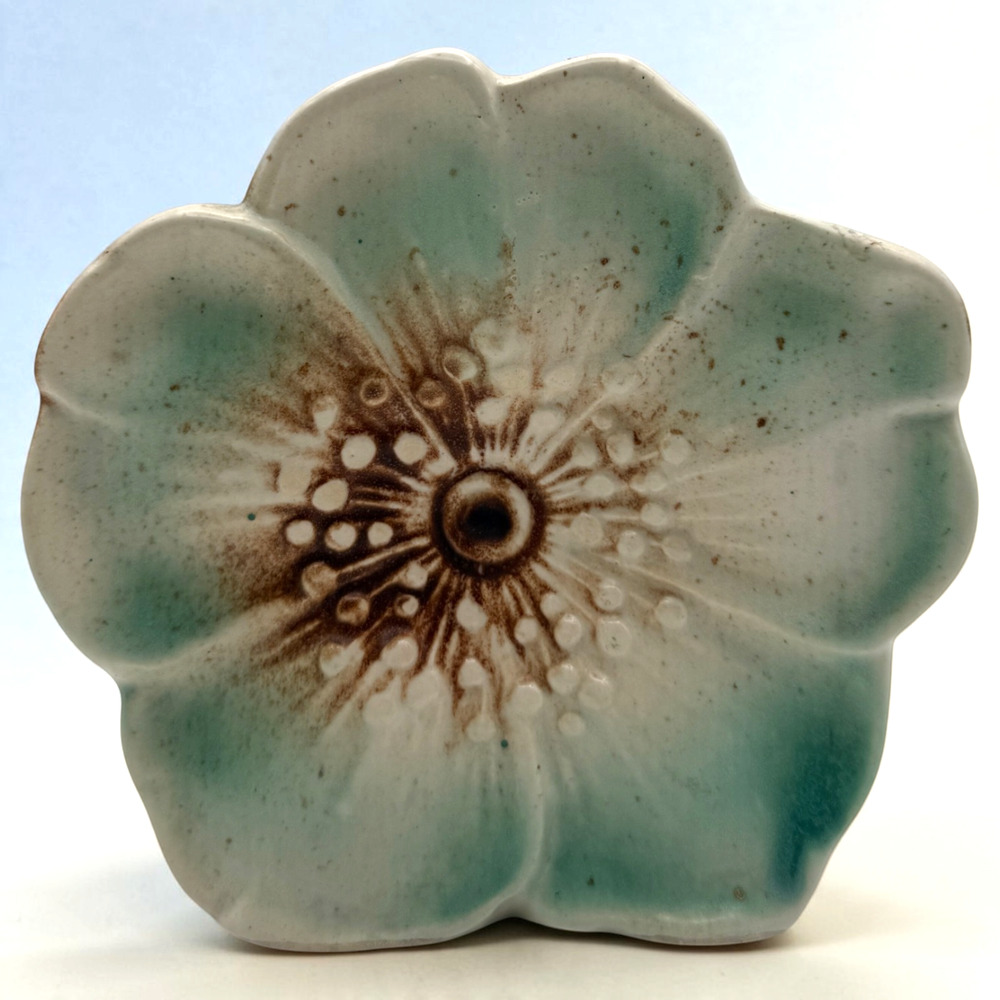 Vintage McCoy Dogwood Flower Wall Pocket Blossom Planter Vase Rustic Pottery 6"